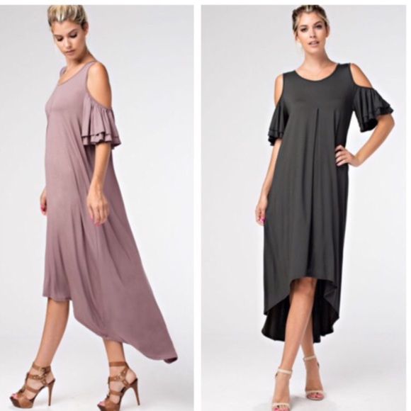 Cold shoulder high low dress ONE HOUR SALE - Picture 3 of 3