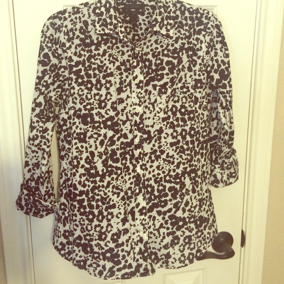 JCrew Animal Print Long Sleeved Button Down