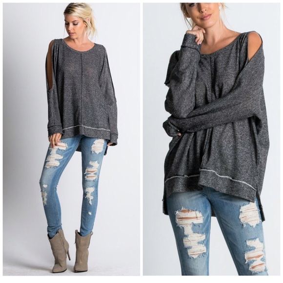 Restocked ! Cut Sleeve French Terry Tunic - Picture 4 of 4
