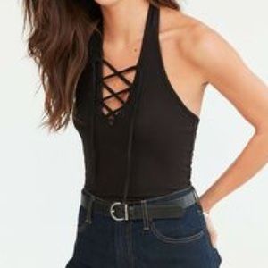 Urban Outfitters Lace-Up Halter Crop Top