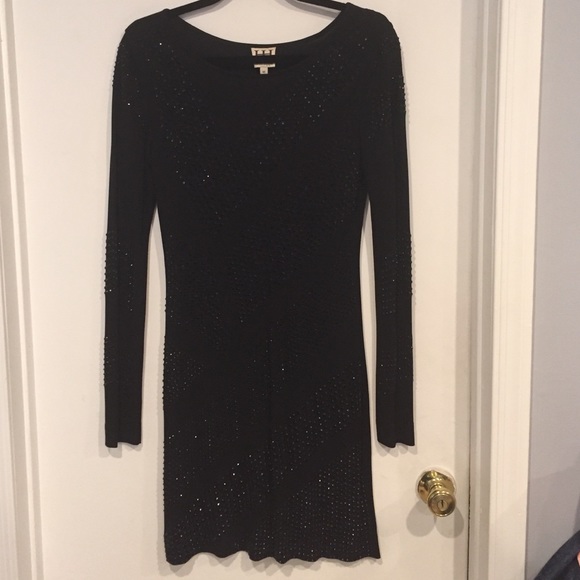 Haute Hippie embellishedevening long sleeve dress