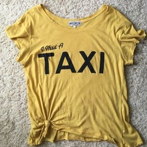 Wildfox shirt L I need a taxi yellow