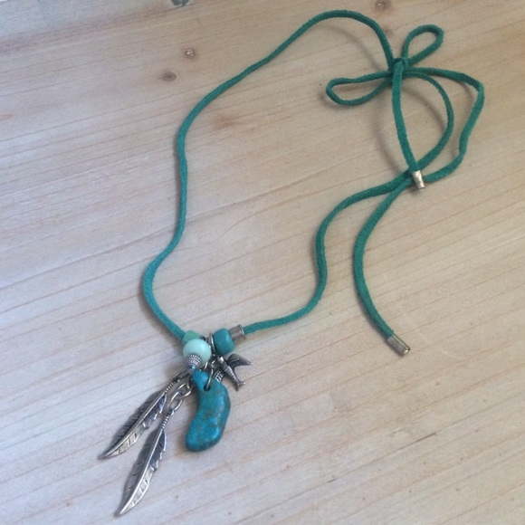 ❗️SALE❗️Blue Suede Choker with Genuine Turquoise
