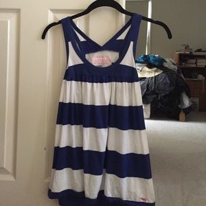 PINK blue and white tank top