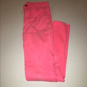 coral skinny jeans