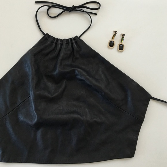 Laundry by Shelli Segal Tops - Laundry by shelli segal leather backless crop top