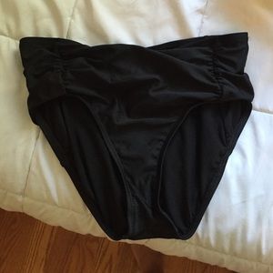 Black high-wasted swim bottoms