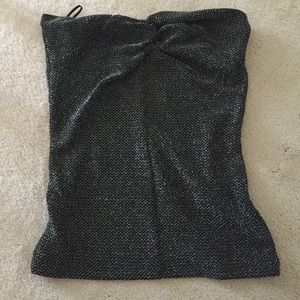 H&M Black sparkle strapless shirt