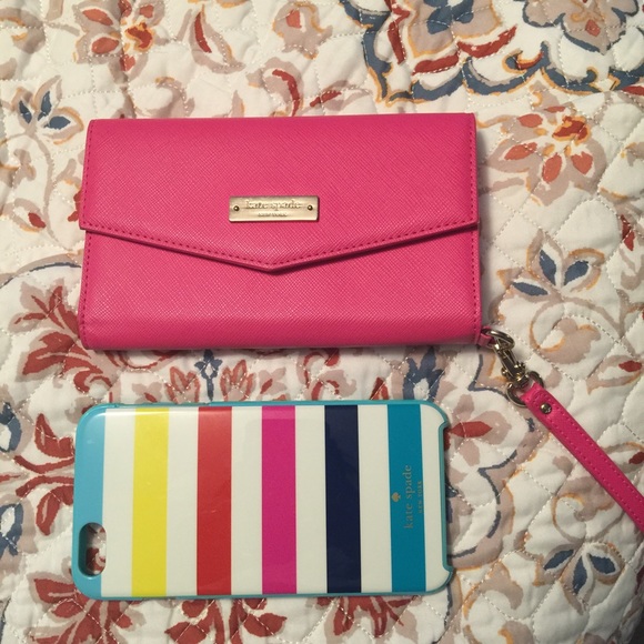 Kate Spade iPhone 6 plus wristlet and case.