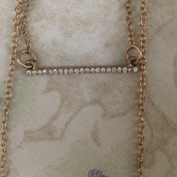 Long Gold Triangle/Line Necklace! - Picture 3 of 4