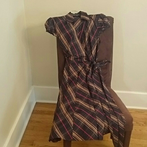 Moda plaid aline dress
