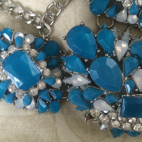 Silver and Turquoise Statement Necklace - Picture 2 of 2