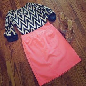 Coral/pink pencil skirt