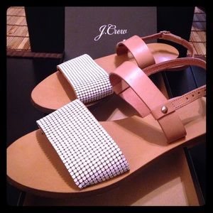 J. Crew Chainmail Ankle-Strap Sandals. Size 6