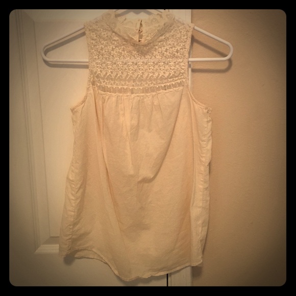 Super cute high neck cream colored tank