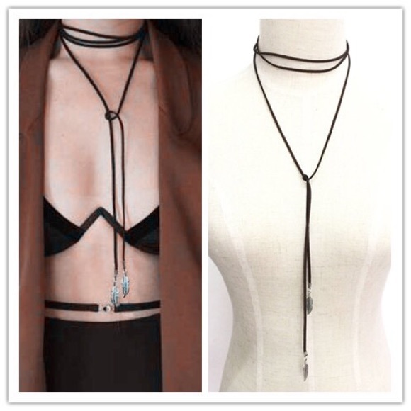 Jewelry - Black Long Suede Necklace