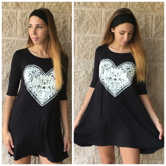 LBD Lace Heart Dress - Picture 2 of 3