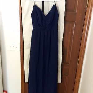 Jim Hjelm Navy Chiffon Gown