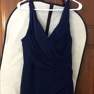 Jim Hjelm Navy Chiffon Gown