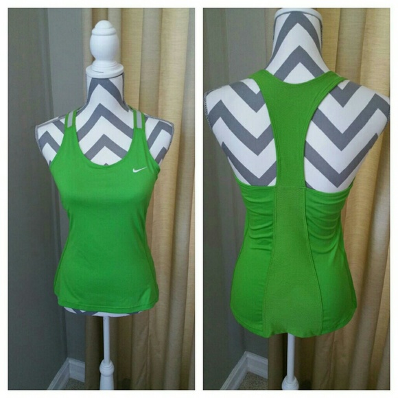 Lime Green Nike Fitted Athletic Tank