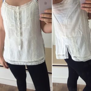 Rebecca Taylor Peasant Tank with Front Buttons