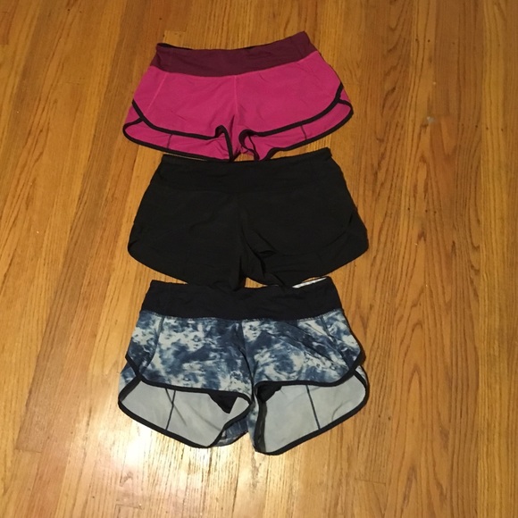 Three pairs of Lululemon speed shorts