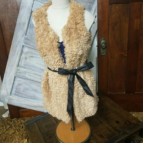 Faux Fur Tie Vest