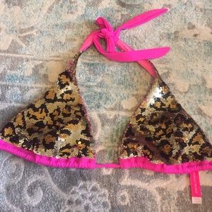 Cheetah sequin swim top
