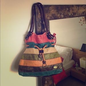 J&E New York Stripe Handbag