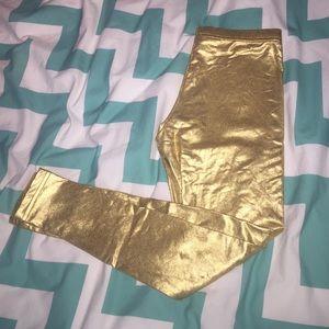 ☀️American Apparel metallic gold leggings