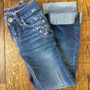 Justice Girls Embellished Pocket Jeans - 7S