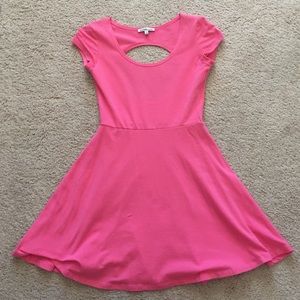 Open back pink dress