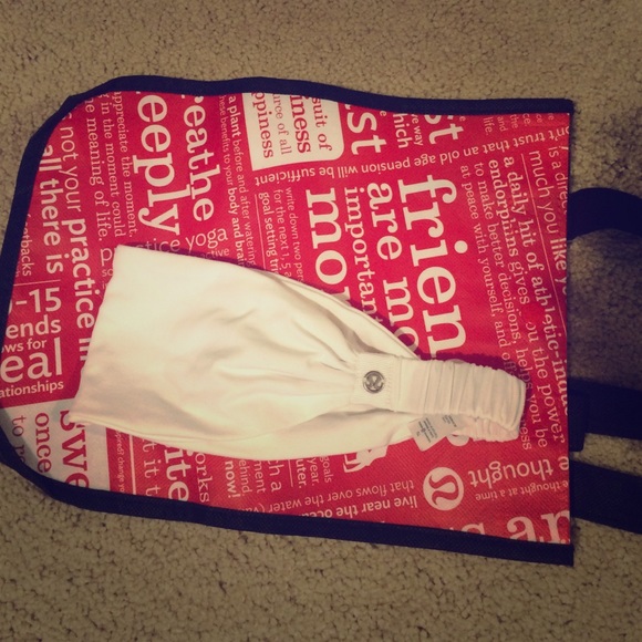 Lululemon white headband and bag