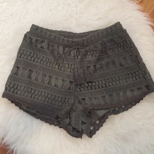 Crochet tie shorts
