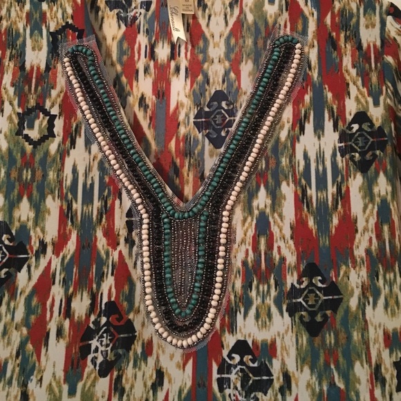 Chenault Tribal Print Beaded Tunic - Picture 3 of 4