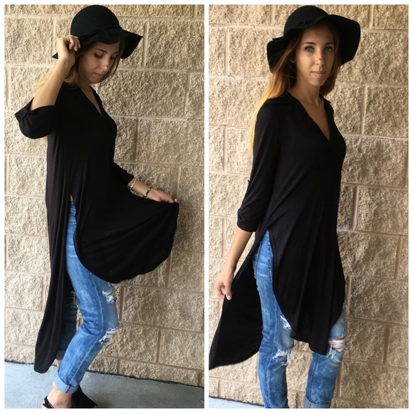 Black High Low Tunic - Picture 2 of 4