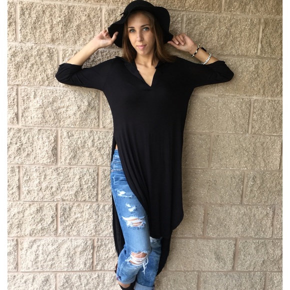 Black High Low Tunic - Picture 4 of 4