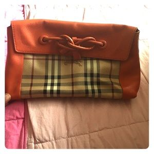 Burberry Clutch Orange Nova Check (No Strap)