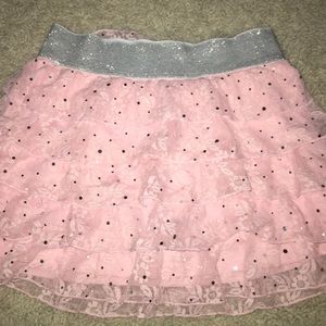 Pink Lace Ruffly Skirt/ Skort