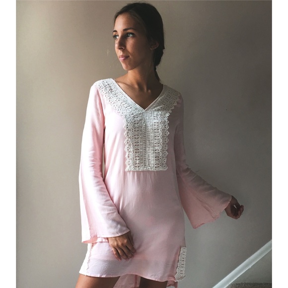 LAST ONE! πΈ Pink Crotchet Shift Dress - Picture 2 of 3