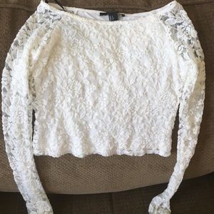 Long sleeve Lace Crop top