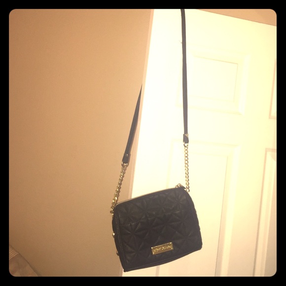 Black betsey Johnson cross body with gold chains