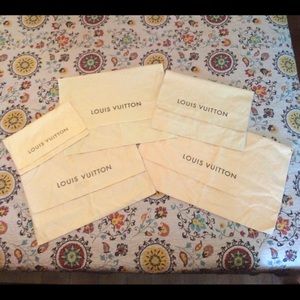 5 Louis Vuitton Dust Bags, Various Sizes