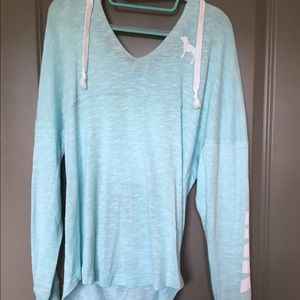 Light blue, light weight hoodie