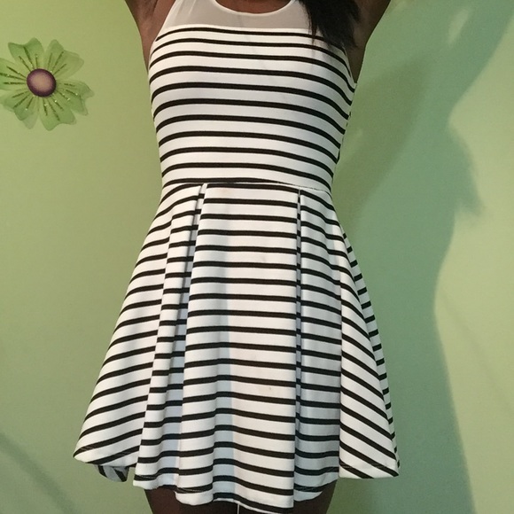 Beautiful black White Mesh Dress