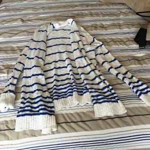 Forever 21 blue & white stripes cardigan