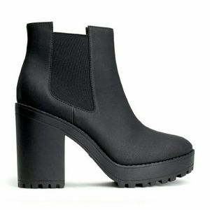 Black platform boots