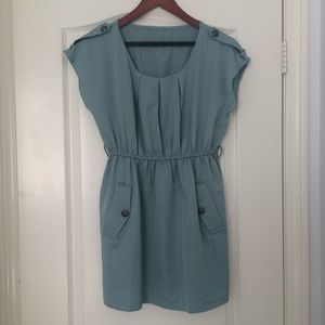 Muted Turquoise Dress with Button Detailing