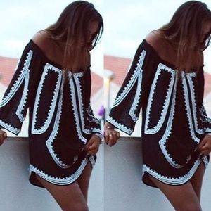 Coming Soon!💓Boho Long Sleeve Evening Mini Dress