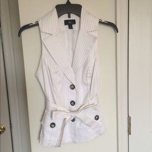 White Pinstripe Vest
